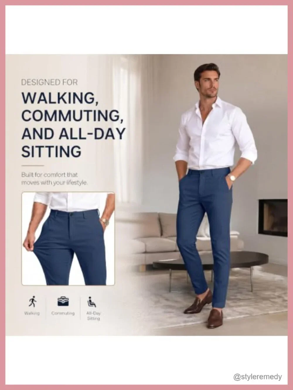 Men's Skinny Dress Pants Stretch Slim Fit Tapered Flat Front Business Casual